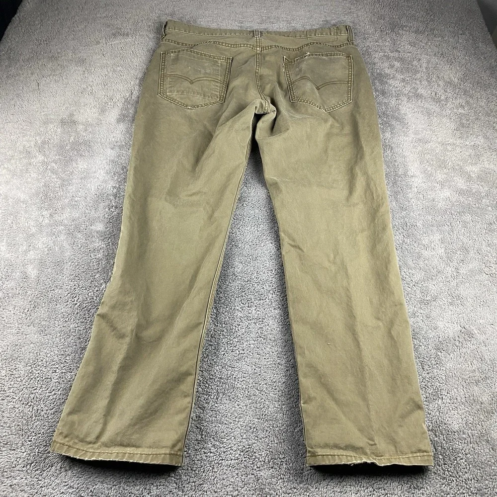 Levis Straight Pants Men 36x30 Tan Khaki Chino Flat‎ Front 100% Cotton